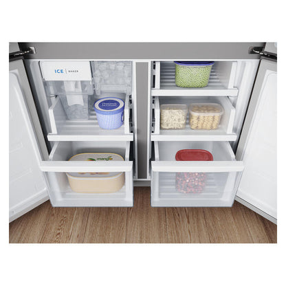 Westinghouse 564L Quad Door Fridge Freezer with Water Dispenser - Matte Charcoal Black
