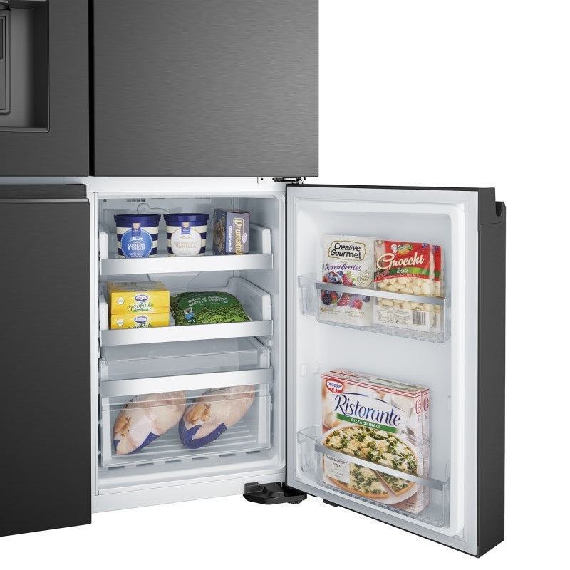 Westinghouse 609L Quad Door Fridge Freezer with Ice & Water Dispenser - Matte Black