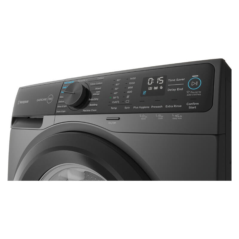 Westinghouse 10kg Front Load Washer - Metallic Grey
