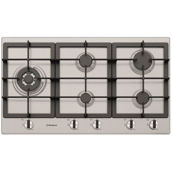 Westinghouse 90cm Gas Cooktop with Wok Burner - Stainless Steel